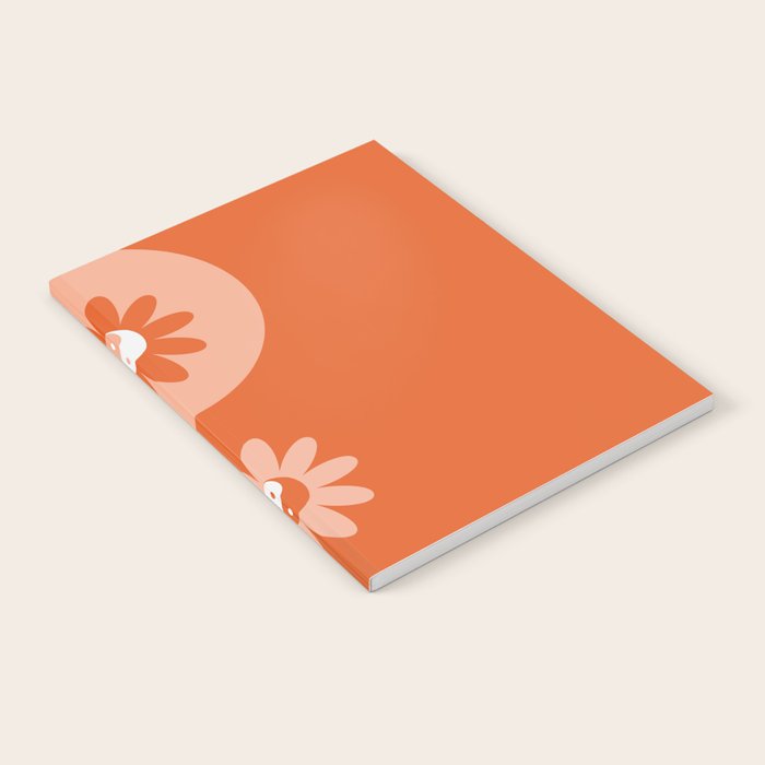Yin Yang Flower in Orange & Peach Notebook Gallery Image 1