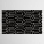 Art Deco Arch Pattern V Black & White Tablecloth Gallery Image 2