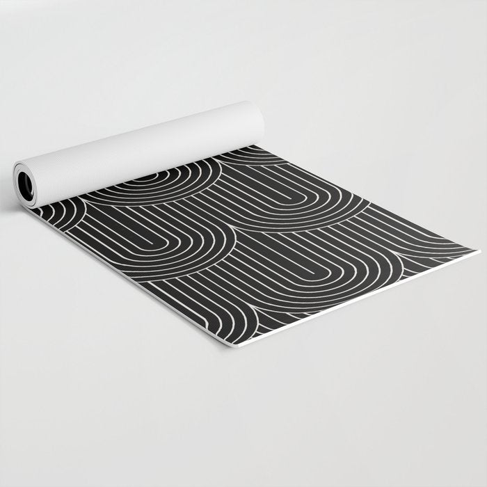 Art Deco Arch Pattern V Black & White Yoga Mat Gallery Image 2