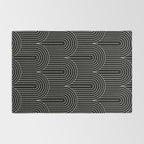 Art Deco Arch Pattern V Black & White Rug Gallery Image 2