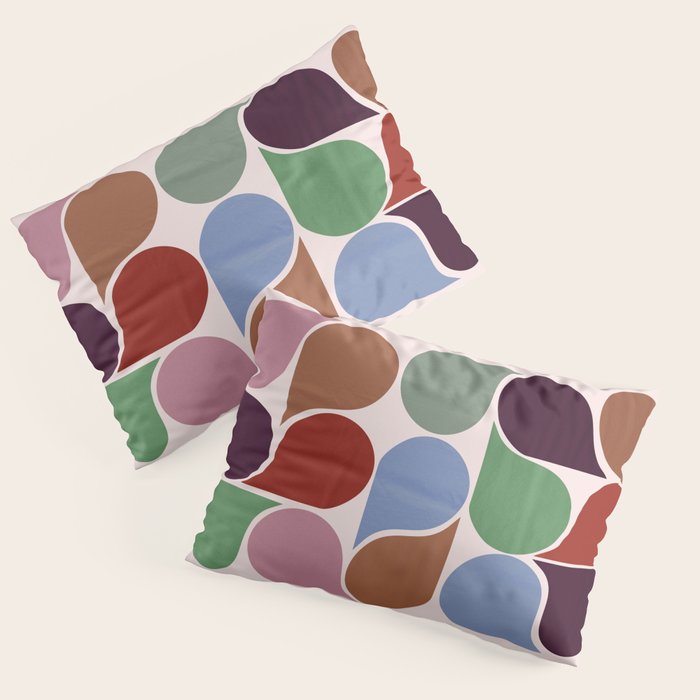 Colorful Geometric Raindrop Pattern Pillow Sham Gallery Image 1