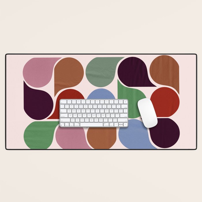 Colorful Geometric Raindrop Pattern Desk Mat Gallery Image 1