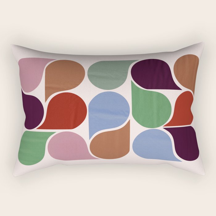 Colorful Geometric Raindrop Pattern Rectangular Pillow Gallery Image 2