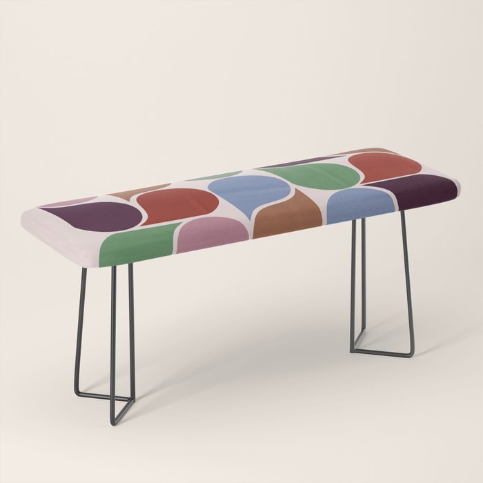 Colorful Geometric Raindrop Pattern Bench Gallery Image 1