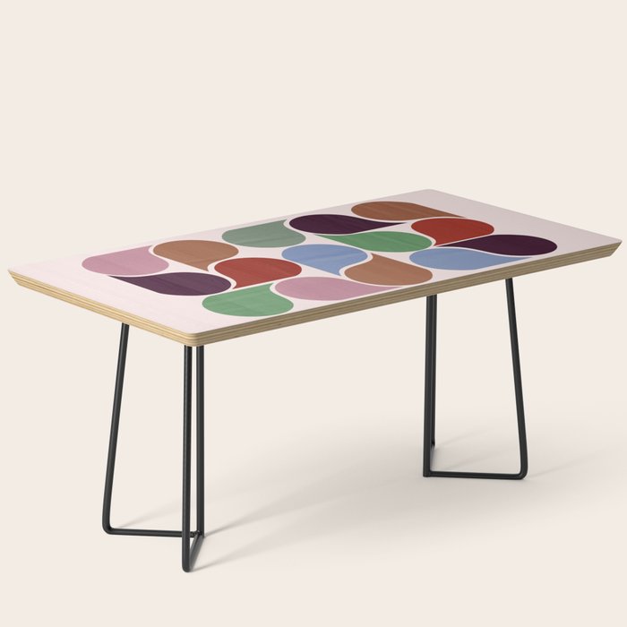 Colorful Geometric Raindrop Pattern Coffee Table Gallery Image 1