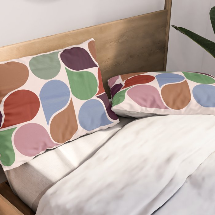 Colorful Geometric Raindrop Pattern Pillow Sham Gallery Image 2