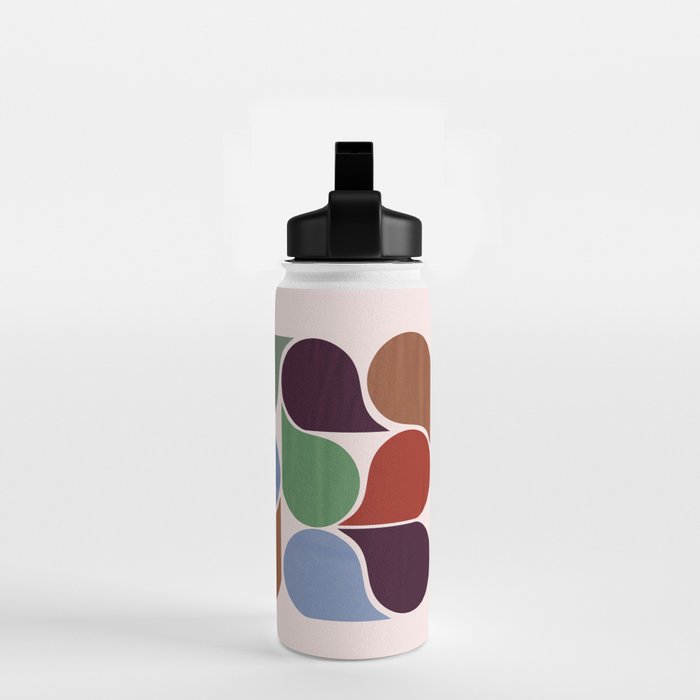Colorful Geometric Raindrop Pattern Water Bottle Gallery Image 2