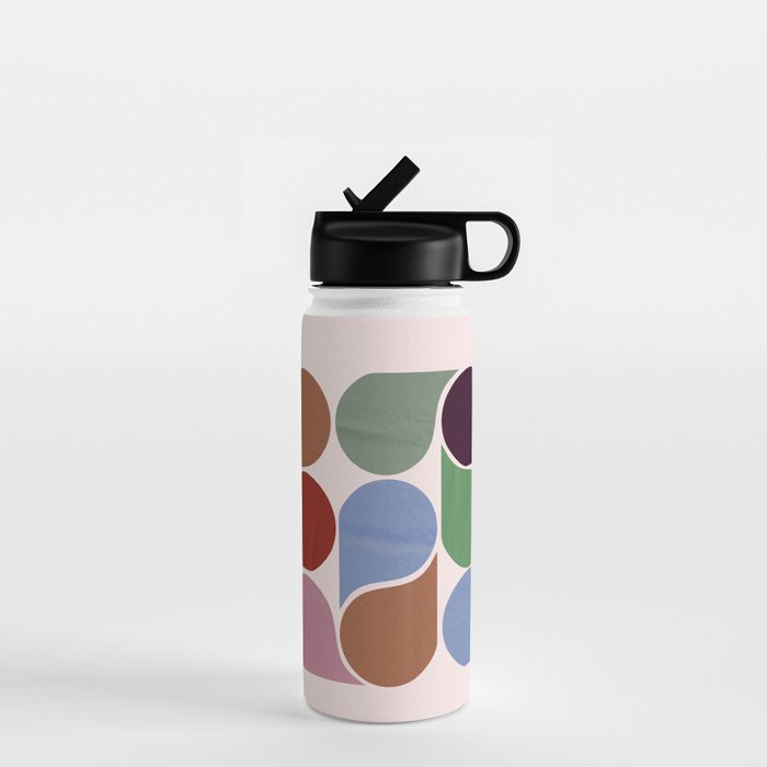 Colorful Geometric Raindrop Pattern Water Bottle Gallery Image 1