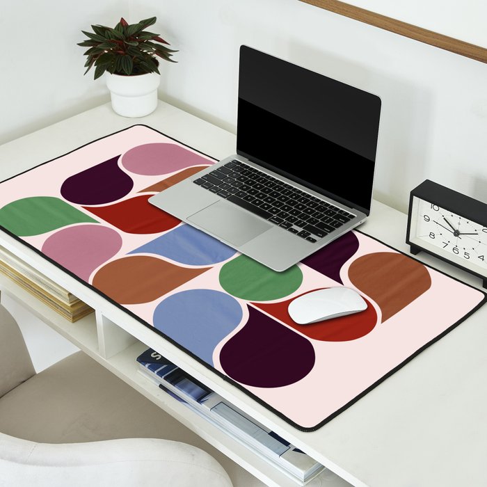 Colorful Geometric Raindrop Pattern Desk Mat Gallery Image 2