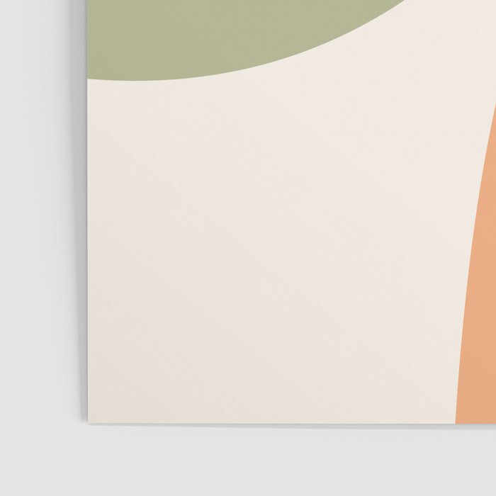 Abstract Shapes 55 in Sage Green and Terracotta (Rainbow Abstraction) Poster Gallery Image 3