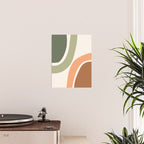 Abstract Shapes 55 in Sage Green and Terracotta (Rainbow Abstraction) Poster Gallery Image 2