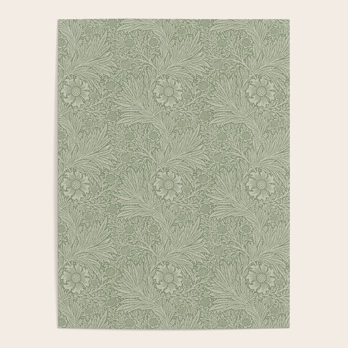 William Morris Marigold Sage Green Poster Gallery Image 4