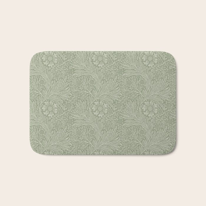 William Morris Marigold Sage Green Bath Mat Gallery Image 1