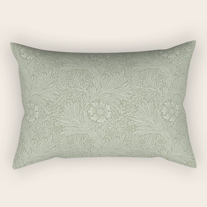 William Morris Marigold Sage Green Rectangular Pillow Gallery Image 1