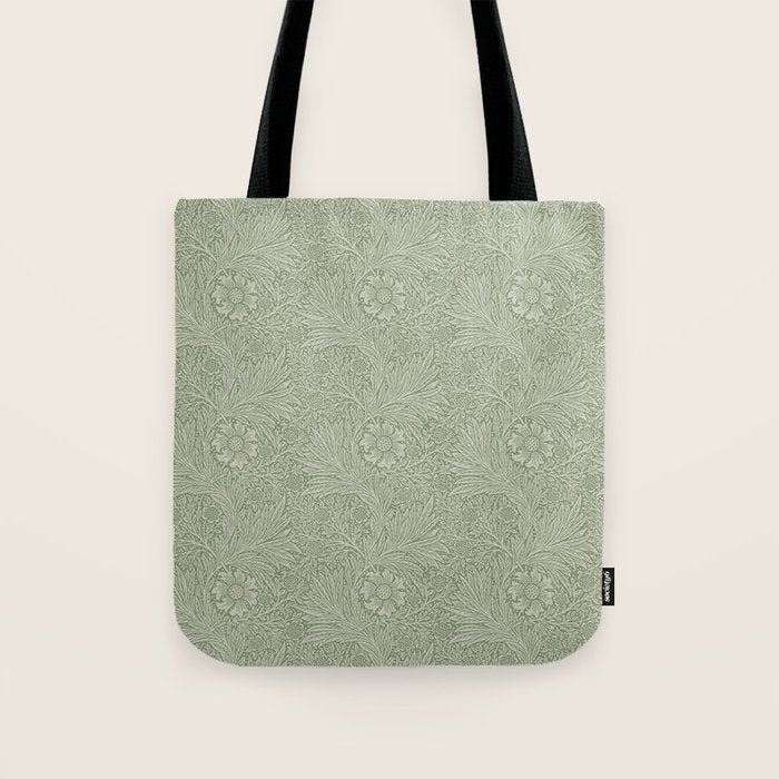 William Morris Marigold Sage Green Tote Bag Gallery Image 1