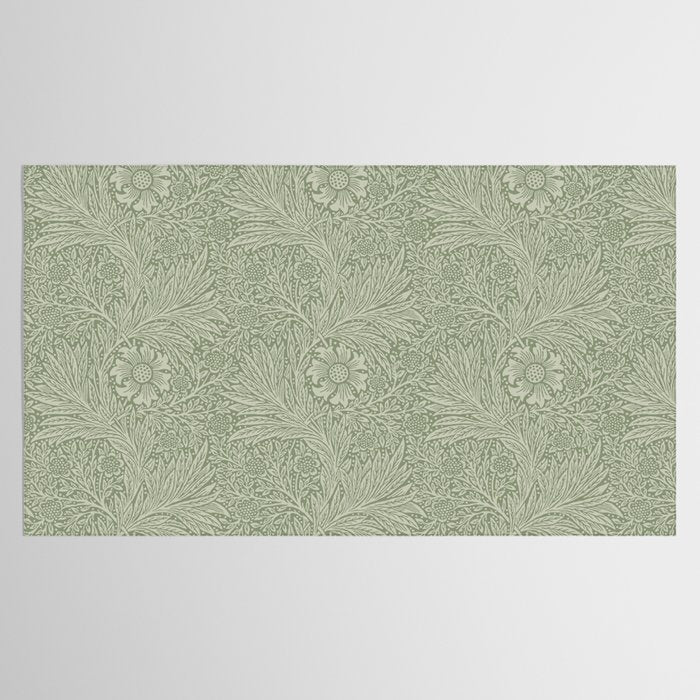 William Morris Marigold Sage Green Tablecloth Gallery Image 2