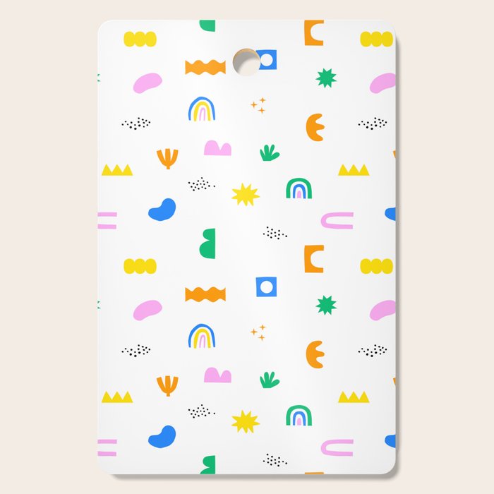 Fun colorful abstract summer shape pattern Cutting Board Gallery Image 1