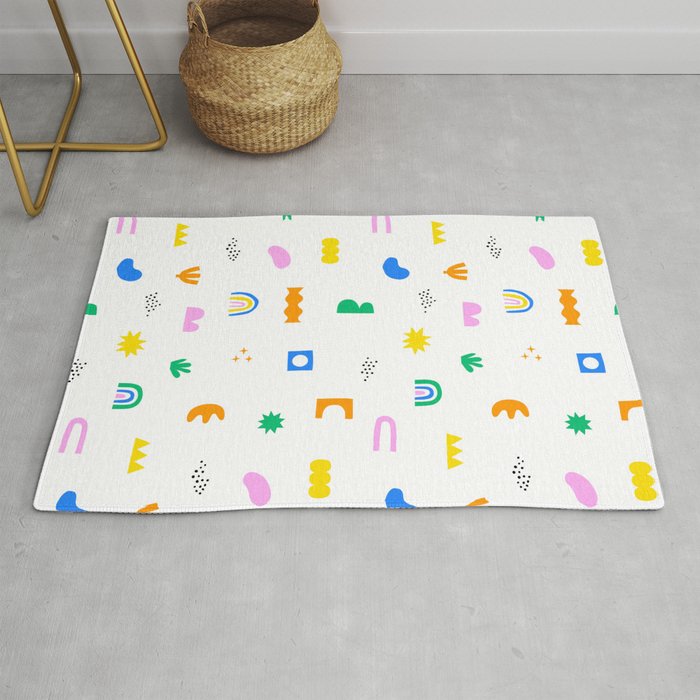 Fun colorful abstract summer shape pattern Rug Gallery Image 1
