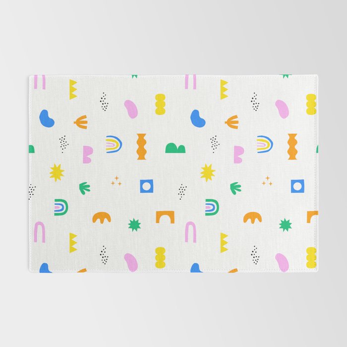 Fun colorful abstract summer shape pattern Rug Gallery Image 2