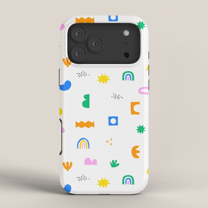 Fun colorful abstract summer shape pattern iPhone Case Gallery Image 4