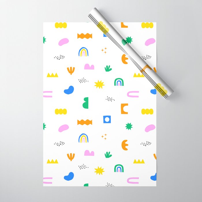 Fun colorful abstract summer shape pattern Wrapping Paper Gallery Image 1