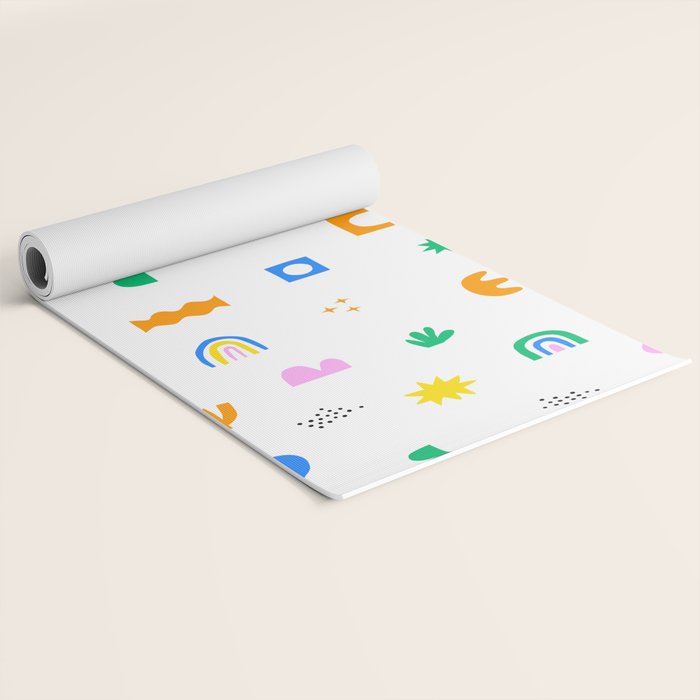 Fun colorful abstract summer shape pattern Yoga Mat Gallery Image 2