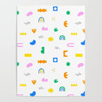 Fun colorful abstract summer shape pattern Poster Gallery Image 4