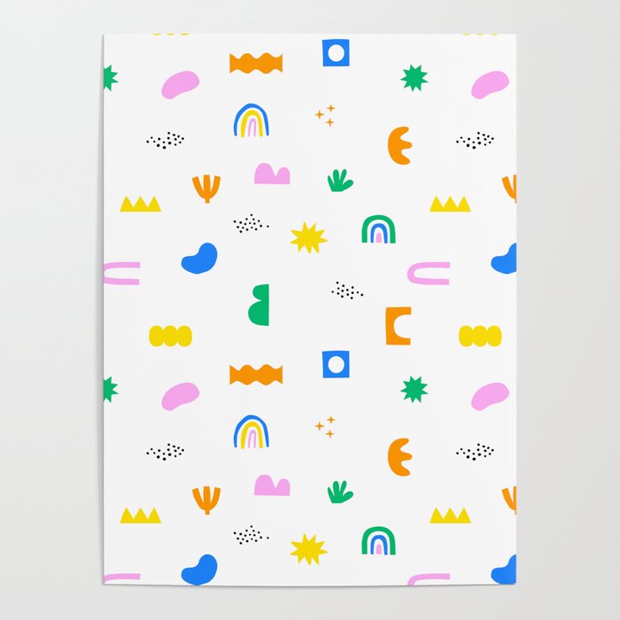 Fun colorful abstract summer shape pattern Poster Gallery Image 4