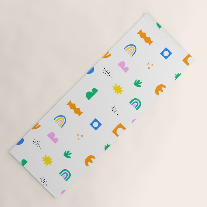 Fun colorful abstract summer shape pattern Yoga Mat Gallery Image 1