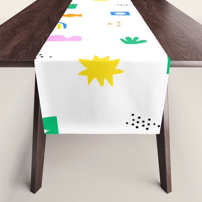 Fun colorful abstract summer shape pattern Table Runner Gallery Image 1
