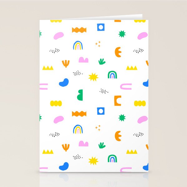 Fun colorful abstract summer shape pattern Stationery Card Gallery Image 2