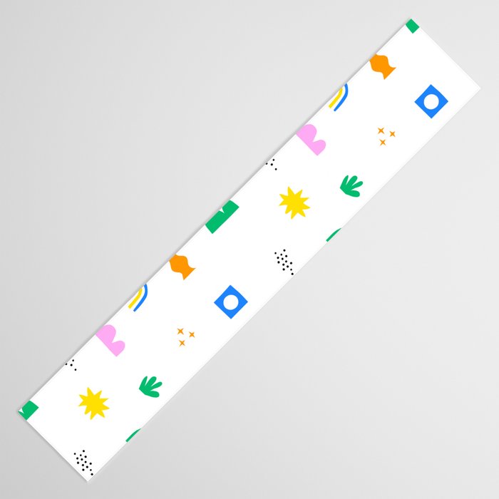 Fun colorful abstract summer shape pattern Table Runner Gallery Image 3