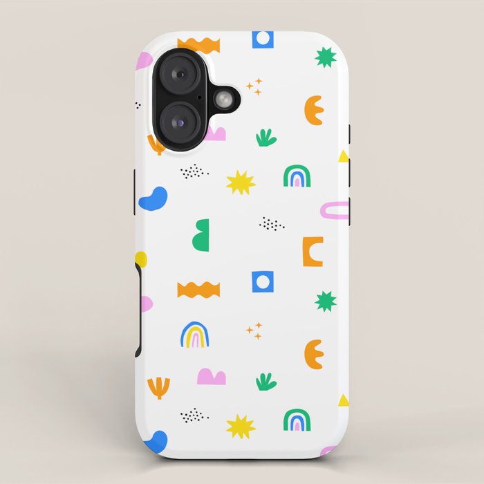 Fun colorful abstract summer shape pattern iPhone Case Gallery Image 1