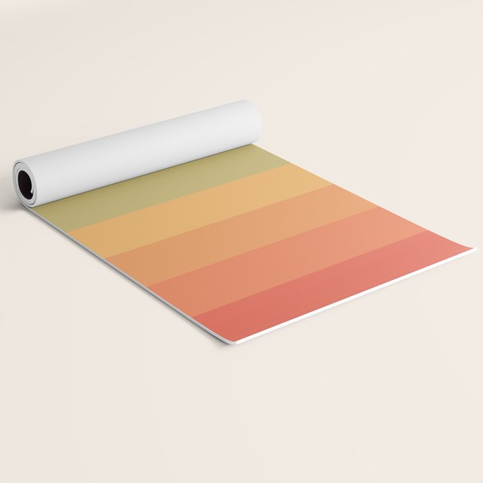 Colorful Retro Striped Rainbow Yoga Mat Gallery Image 2