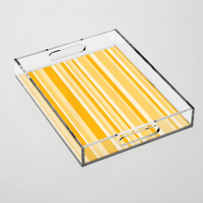 Classic Stripes XXII - Golden Sunshine Yellow Acrylic Tray Gallery Image 1