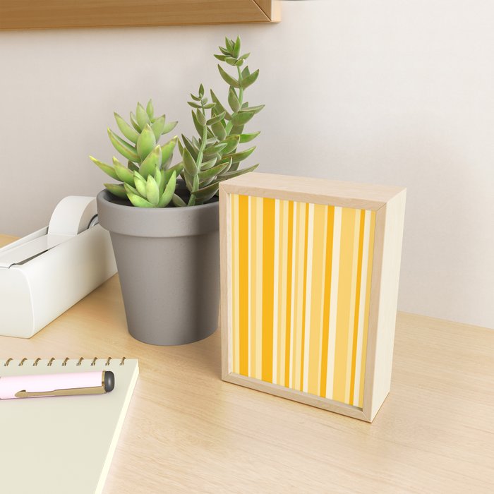 Classic Stripes XXII - Golden Sunshine Yellow Mini Art Print Gallery Image 2