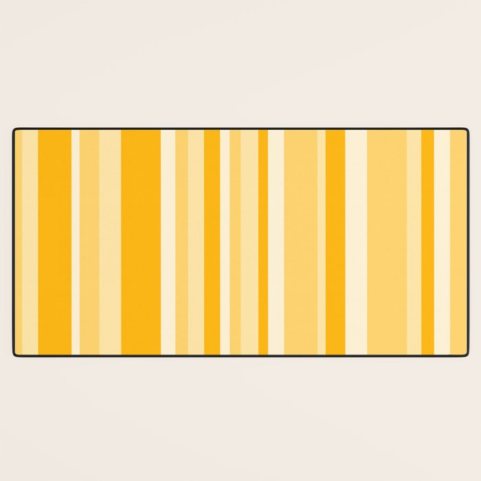Classic Stripes XXII - Golden Sunshine Yellow Desk Mat Gallery Image 3