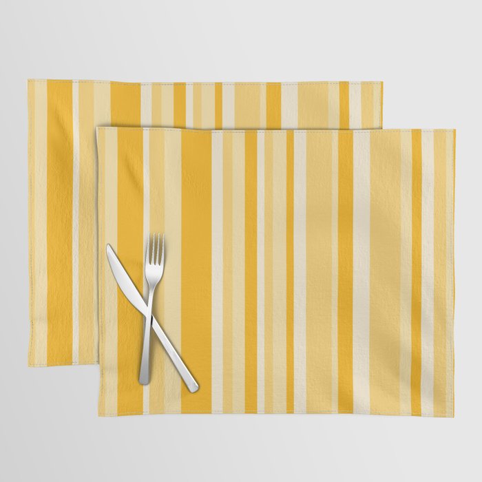 Classic Stripes XXII - Golden Sunshine Yellow Placemat Gallery Image 1