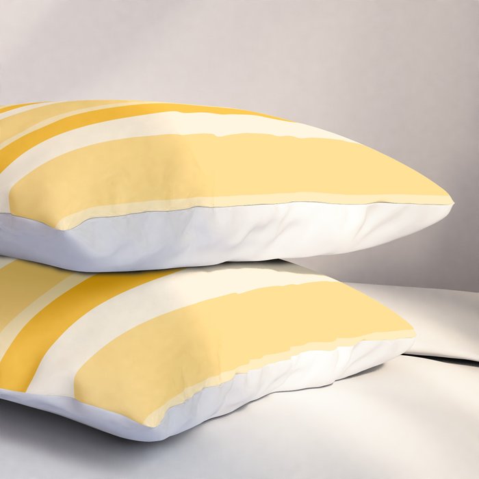 Classic Stripes XXII - Golden Sunshine Yellow Pillow Sham Gallery Image 3