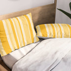 Classic Stripes XXII - Golden Sunshine Yellow Pillow Sham Gallery Image 2