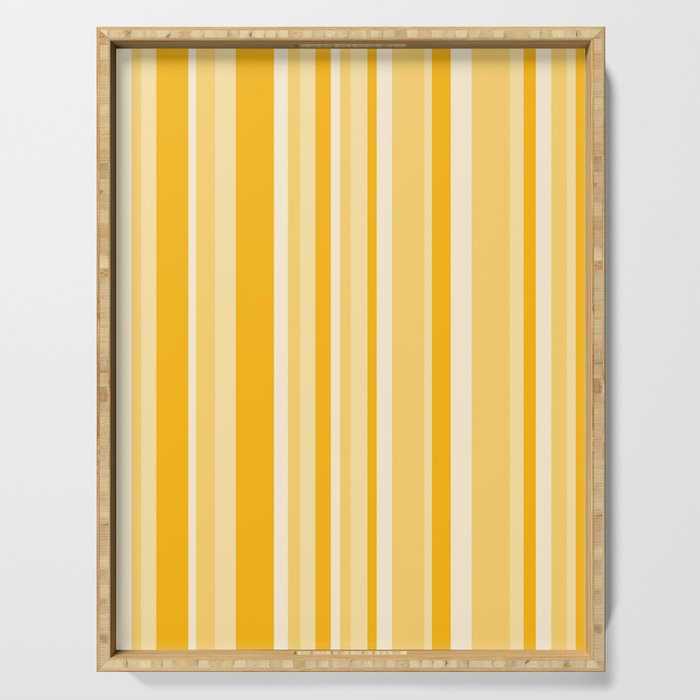 Classic Stripes XXII - Golden Sunshine Yellow Serving Tray Gallery Image 1