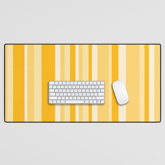 Classic Stripes XXII - Golden Sunshine Yellow Desk Mat Gallery Image 1