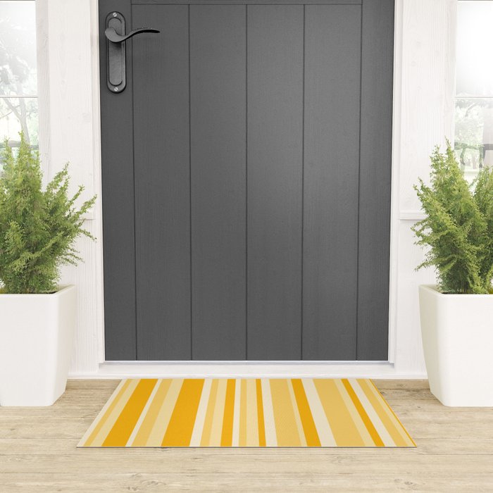 Classic Stripes XXII - Golden Sunshine Yellow Welcome Mat Gallery Image 3