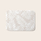 Tropical Palm Leaves - Palm Leaf Pattern - Sandy Beige Bath Mat Gallery Image 1