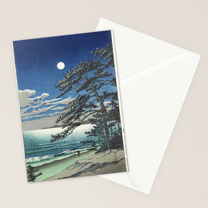 "Spring Moon at Ninomiya Beach" by Hasui Kawase, 1931 Stationery Card Gallery Image 2