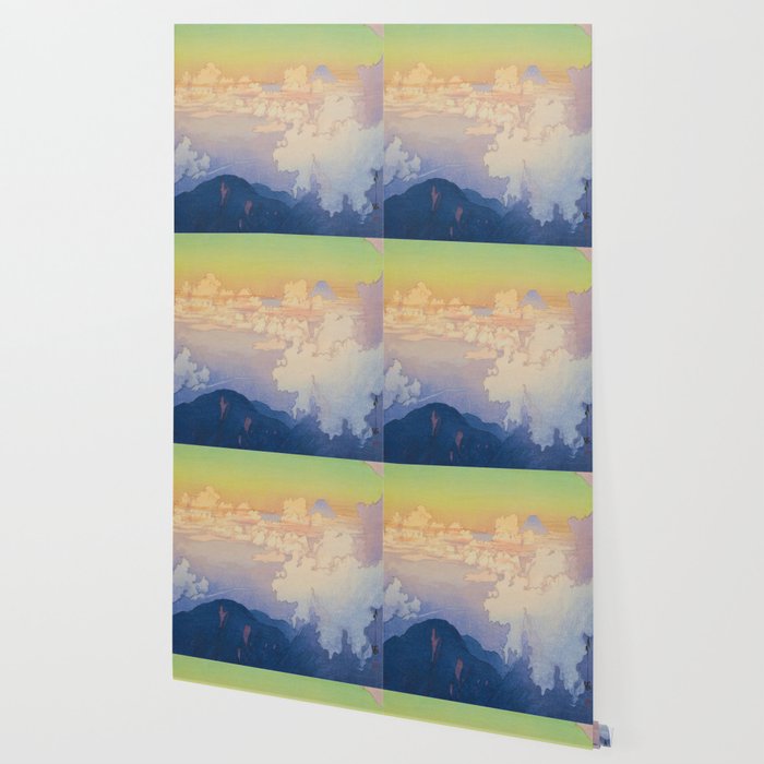 Above the Clouds (Un-Hyo) Vintage Beautiful Japanese Woodblock Print Hiroshi Yoshida Wallpaper Gallery Image 2