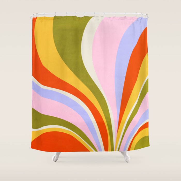 Candy Paint: Sunrise | Mid Century Retro Edition Shower Curtain Gallery Image 1