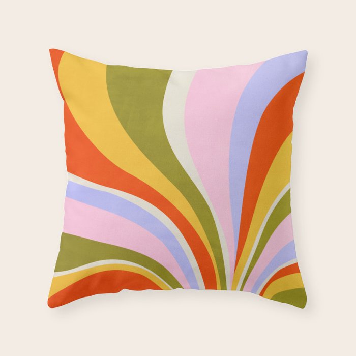 Candy Paint: Sunrise | Mid Century Retro Edition Throw Pillow Gallery Image 6