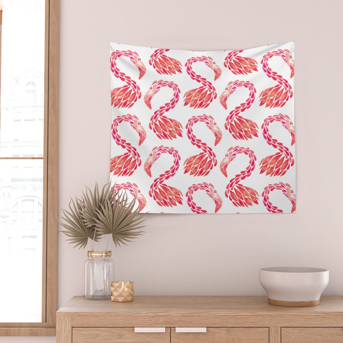 Miami Flamingo - Pink OmbrÃ© Wall Tapestry Gallery Image 2