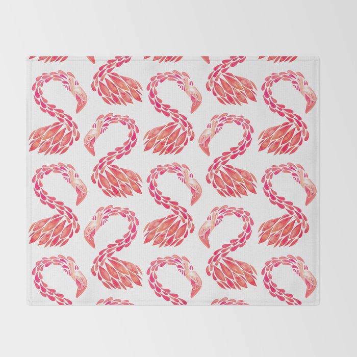 Miami Flamingo - Pink OmbrÃ© Throw Blanket Gallery Image 2